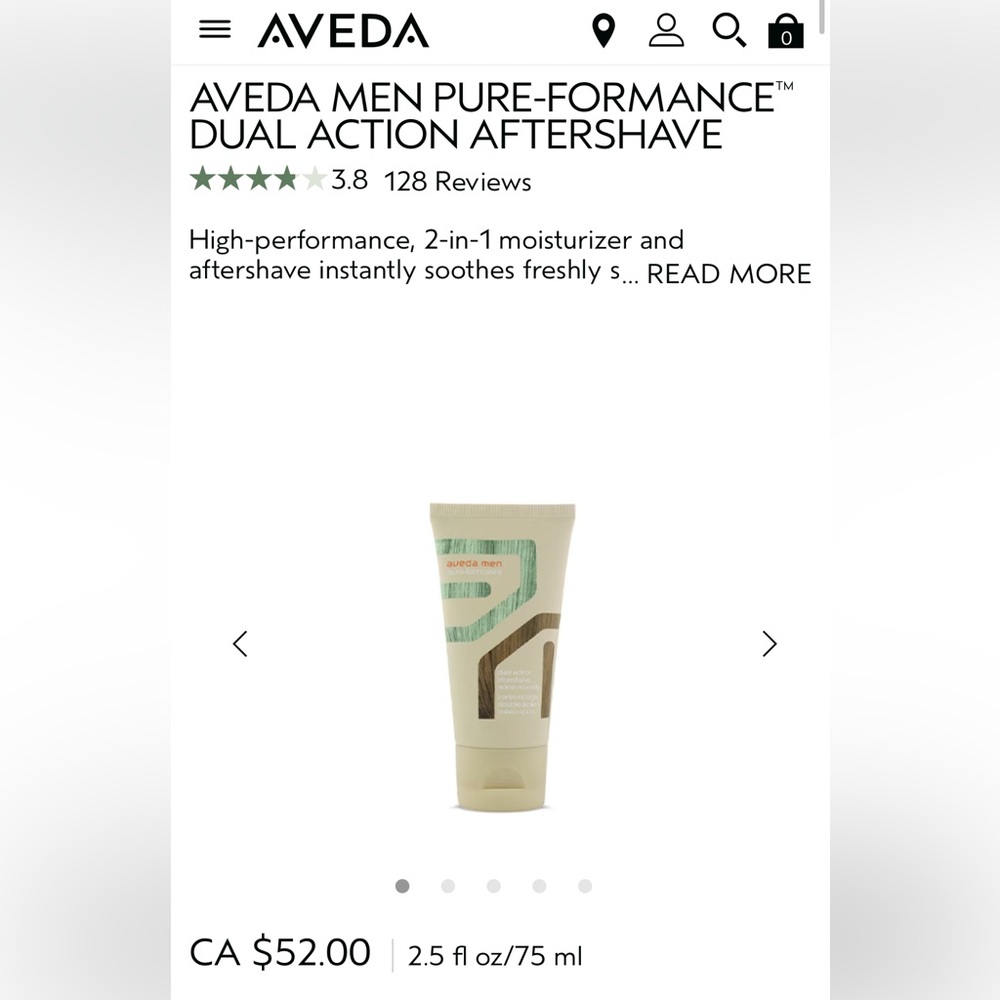 Set of 3 - New Aveda Men Pure-formance Dual Action Aftershave 75ml